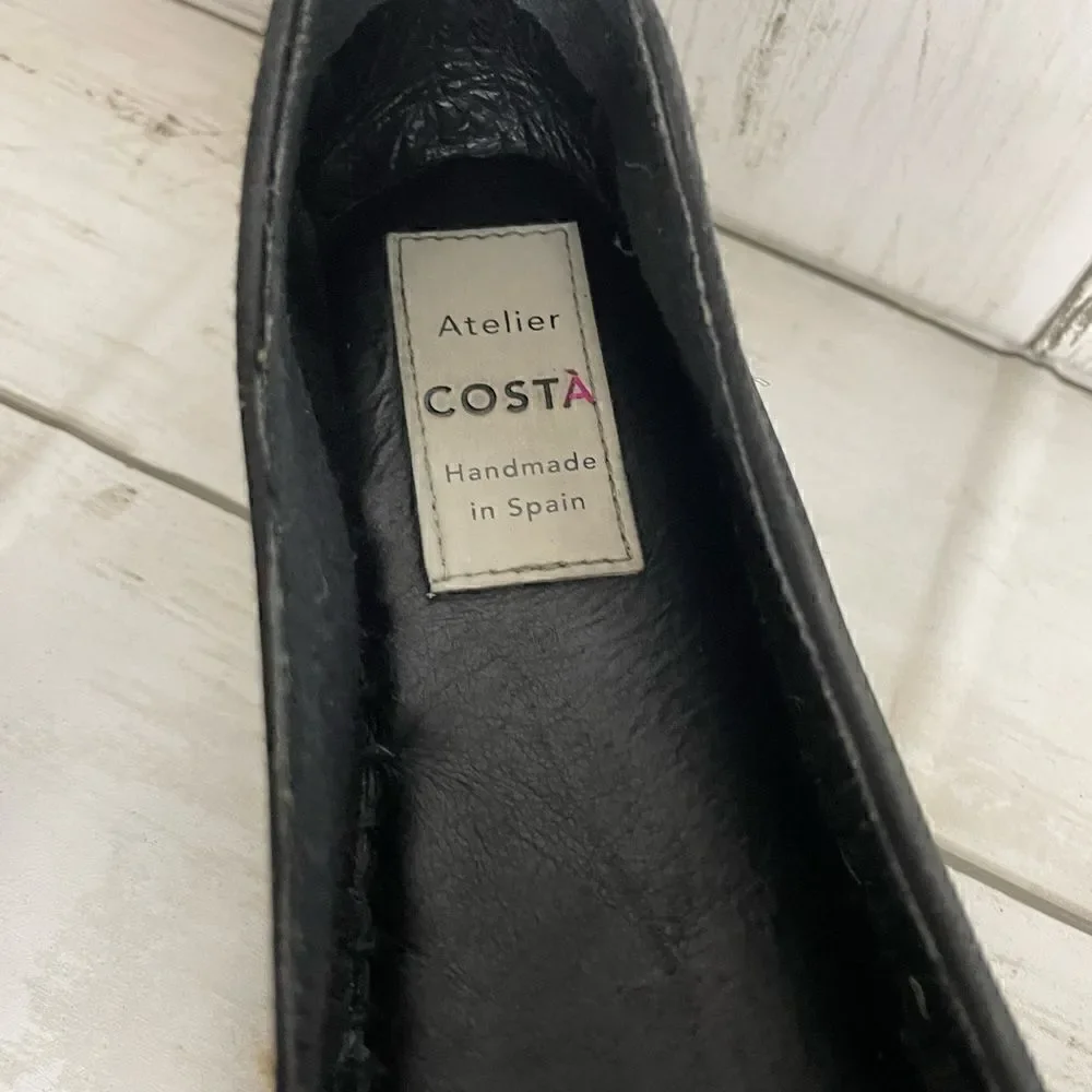 Atelier Costa Gold And Black Espadrille- Handmade In Spain Size 37 or 5.5